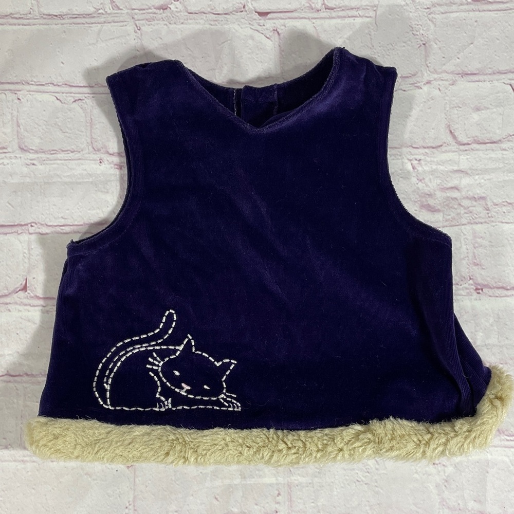 Sesame Street Velvet Top and Bottom Deep Purple with Cat Embroidery - Picture 4 of 8